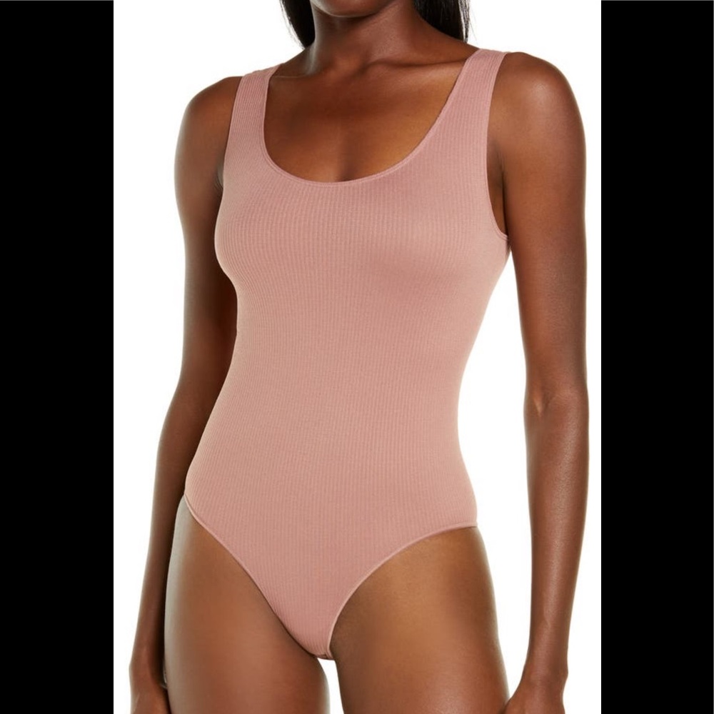 SKIMS COTTON RIB BODYSUIT | ROSE CLAY
